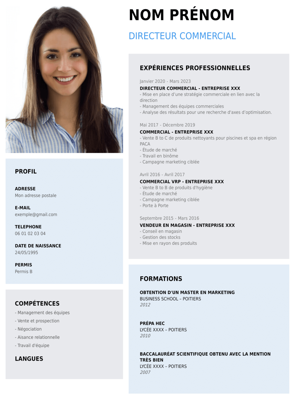 mise en page de CV originale