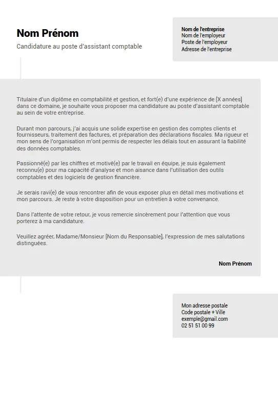 template de lettre de motivation original