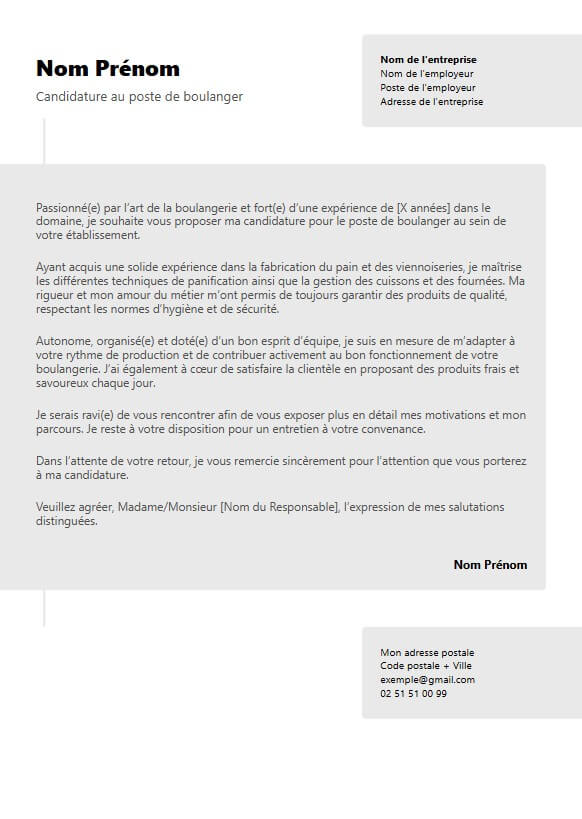 template de lettre de motivation moderne