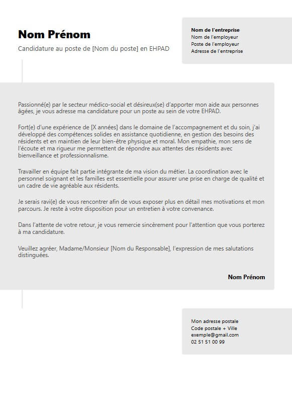 template de lettre de motivation moderne