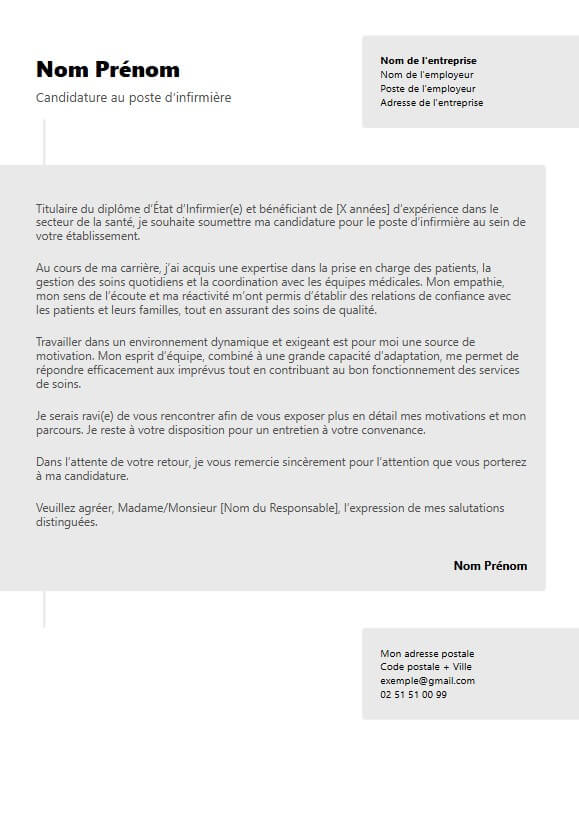 template de lettre de motivation moderne
