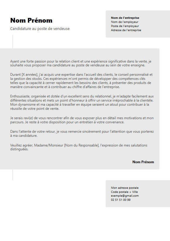 template de lettre de motivation moderne