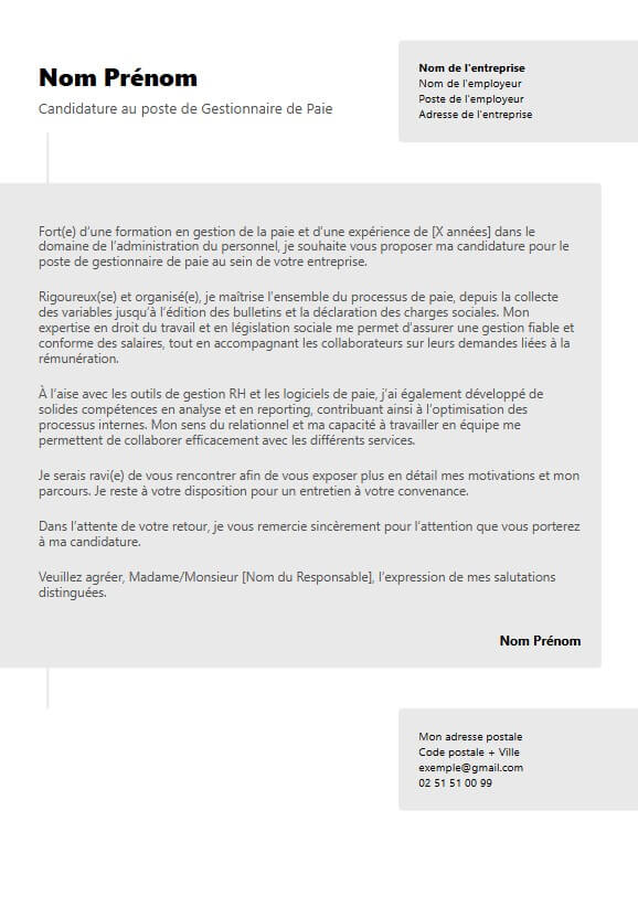 template de lettre de motivation moderne