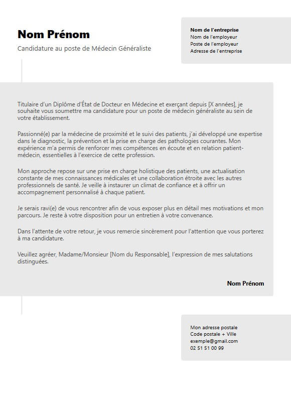 template de lettre de motivation moderne