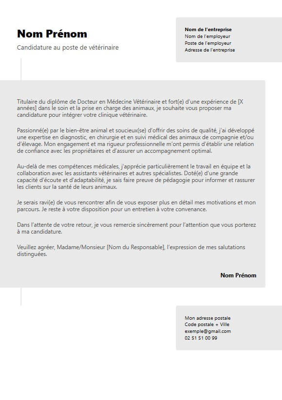 template de lettre de motivation moderne