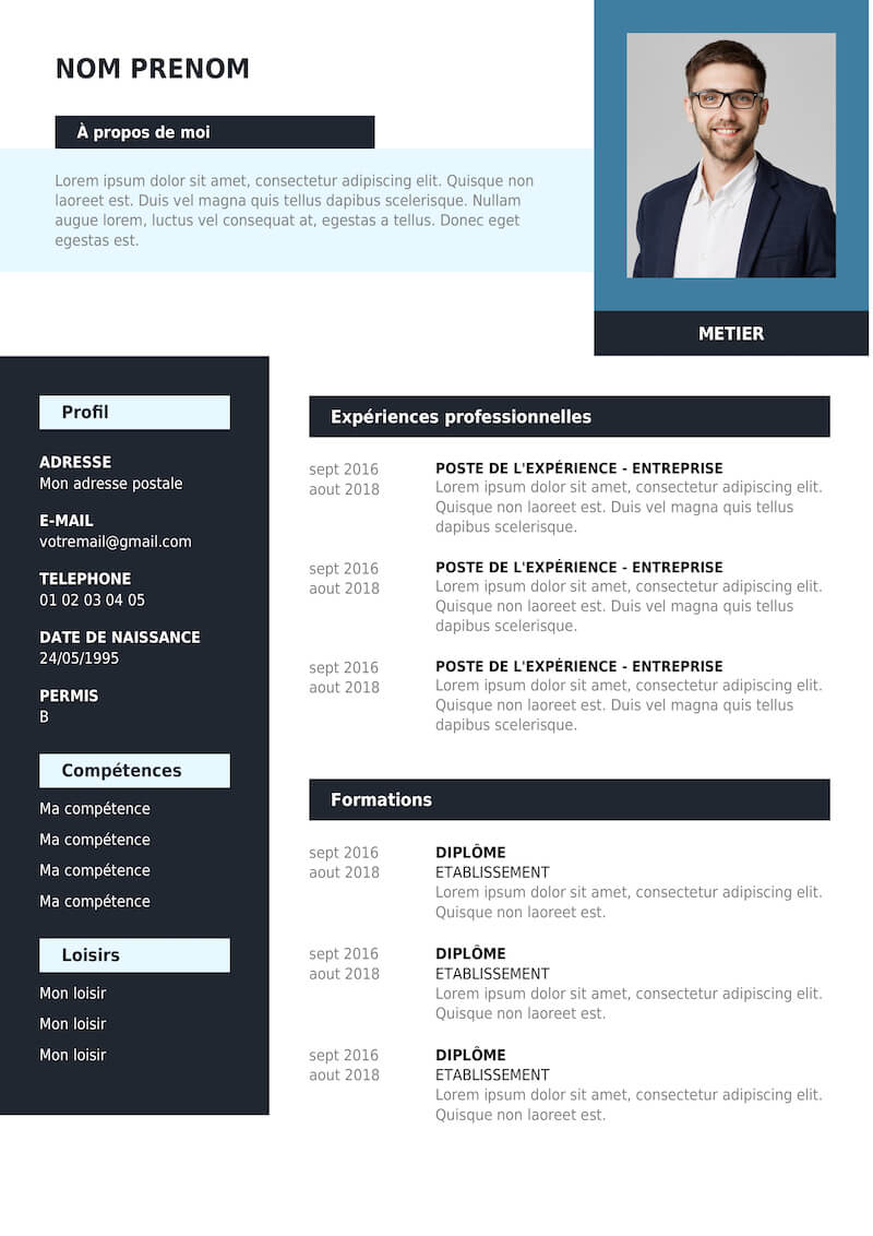 template de Curriculum Vitae design