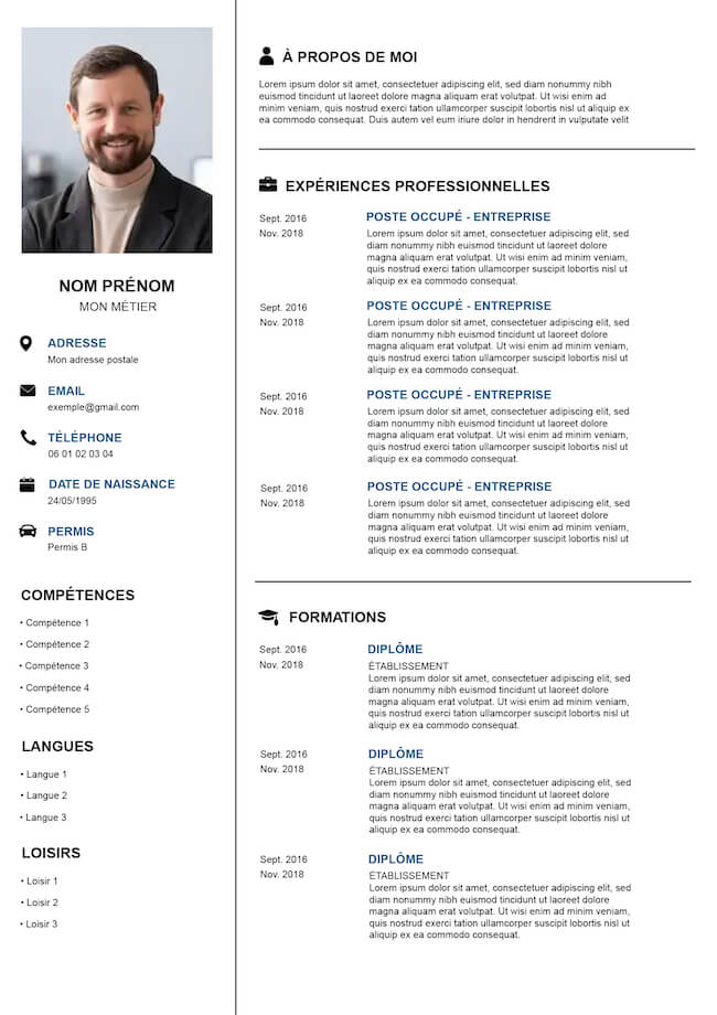 modele de cv neutre