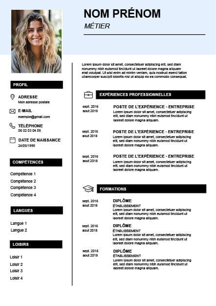 Template CV design graphique