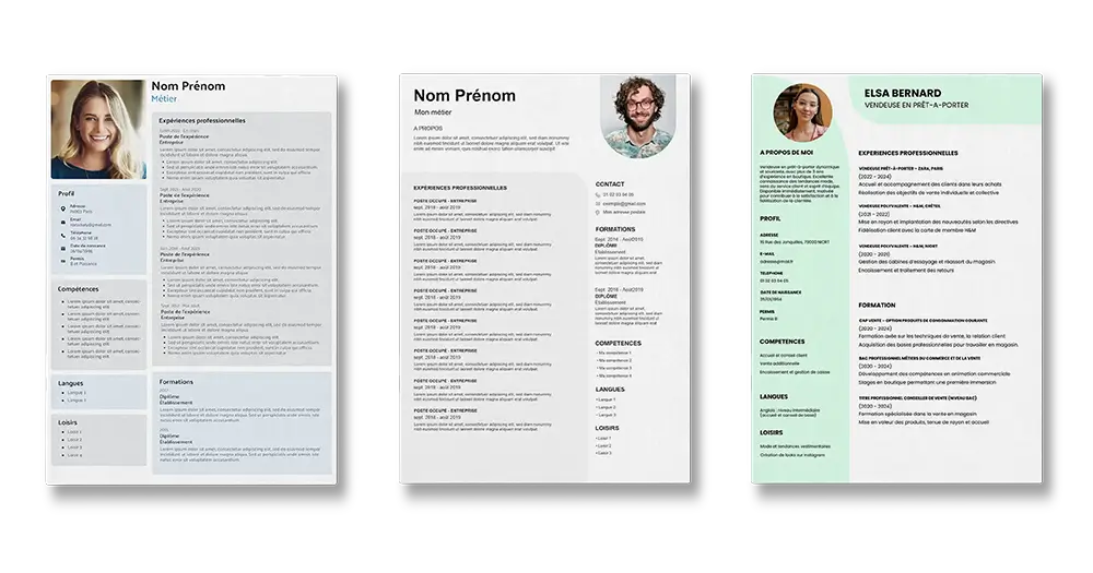 3 templates CV originaux