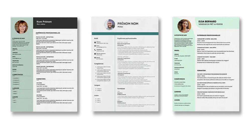 3 templates CV verts