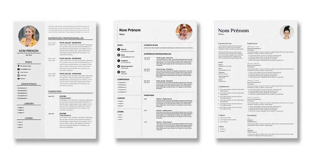 3 exemples CV simples à télécharger
