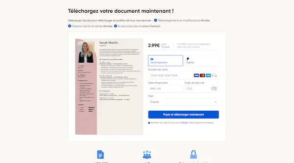 choix du modèle pour la création de son CV