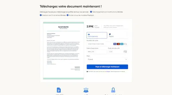 choix du modèle pour la création de son CV
