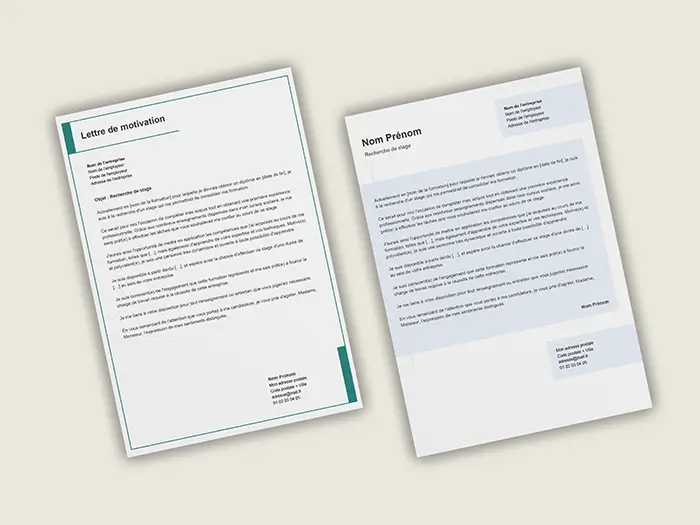 2 exemples de lettres de motivation design