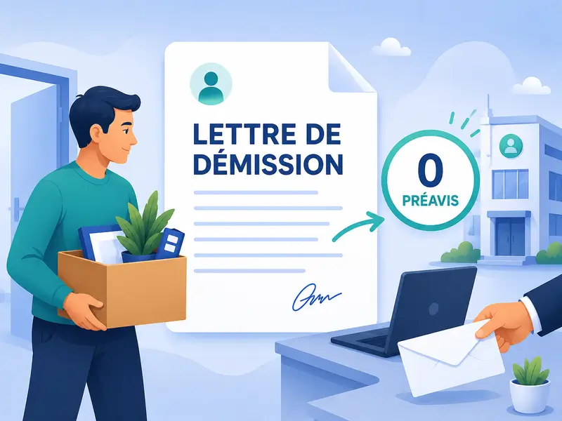 illustration d'un homme donnant sa lettre de démission sans préavis