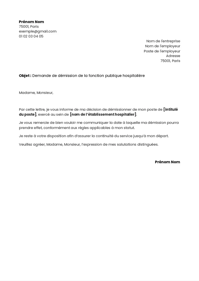 Exemple de lettre de motivation
