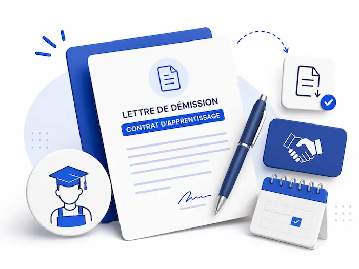 image d'une lettre de démission pour un contrat d'apprentissage