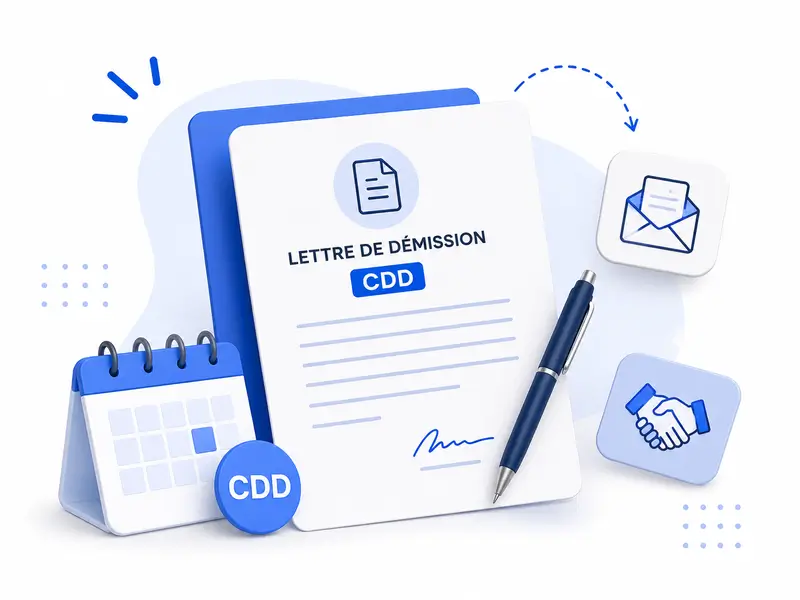 illustration d'une lettre de démission d'un CDD