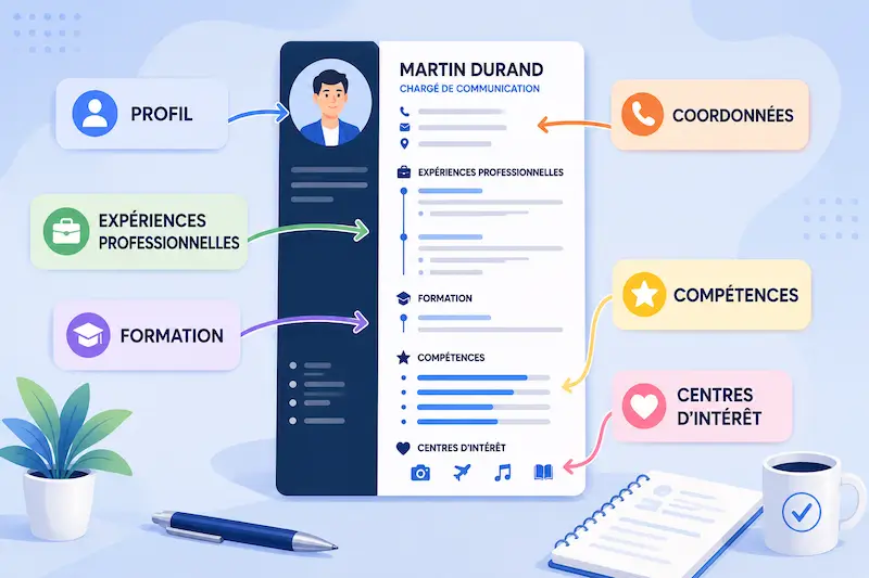 rubrique pour la mise en page d'un CV