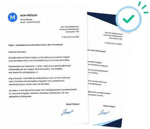 2 modèles de lettre de motivation à remplir en ligne