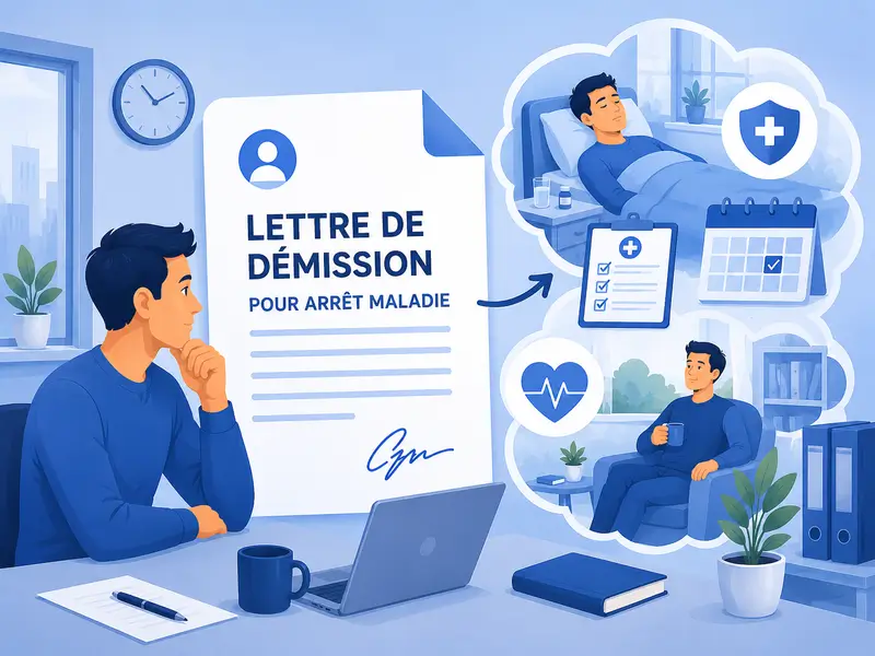 illustration d'une lettre de démission pour des raisons de santé