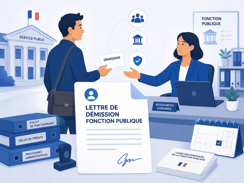 illustration d'un homme démissionnant de la fonction publique