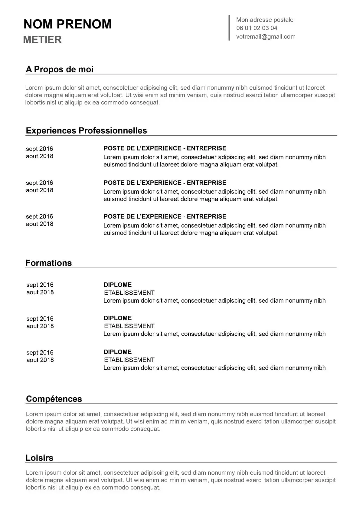 CV graphique et original