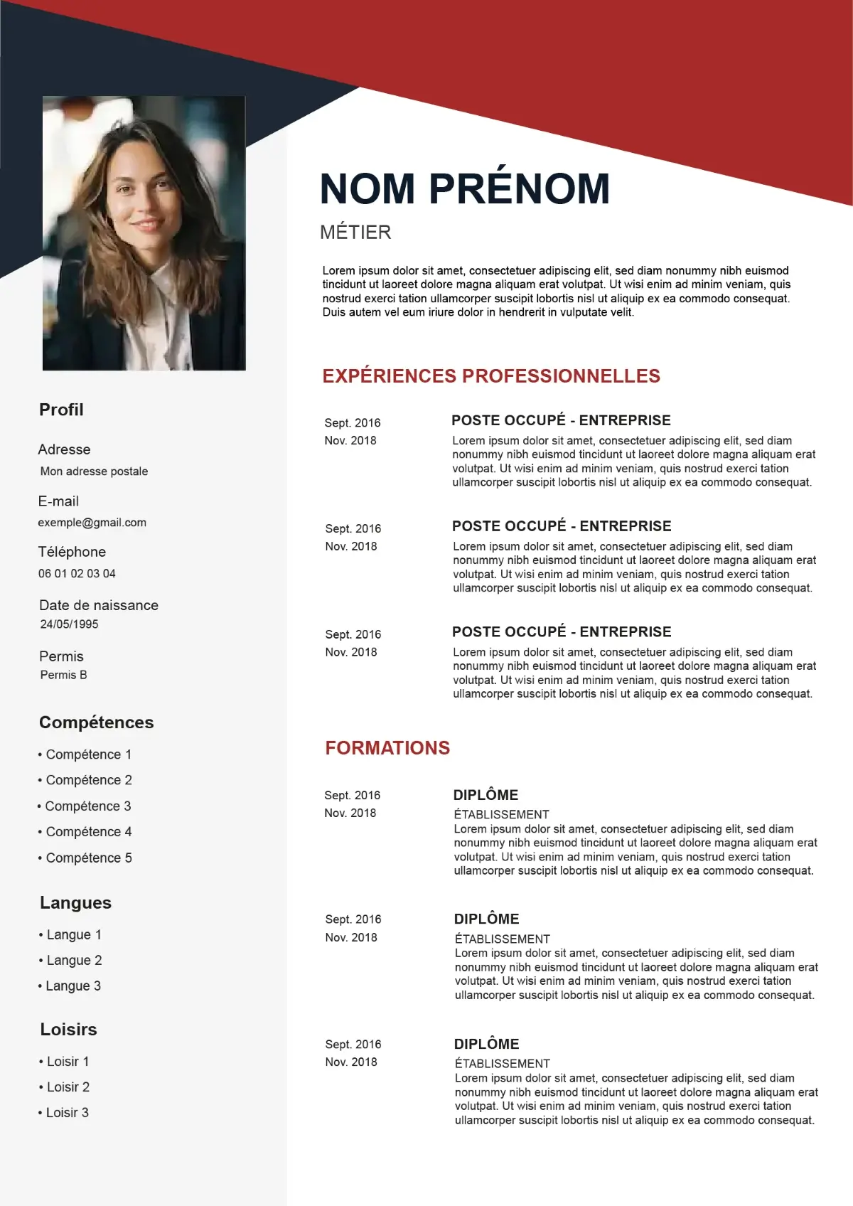 Exemple CV professionnel