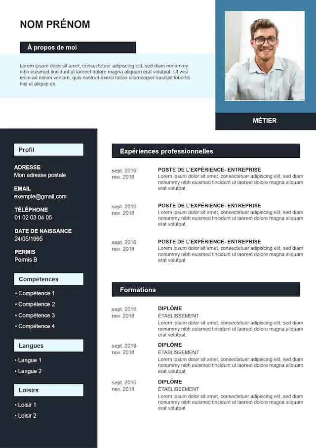 exemple de CV avec une structure originale
