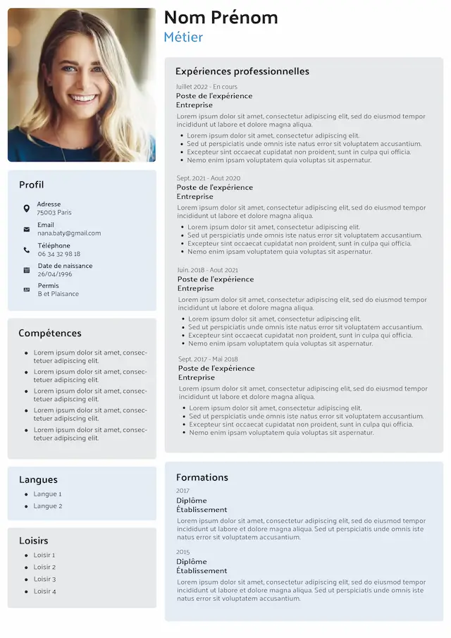 Exemple de CV étudiant et premier CV