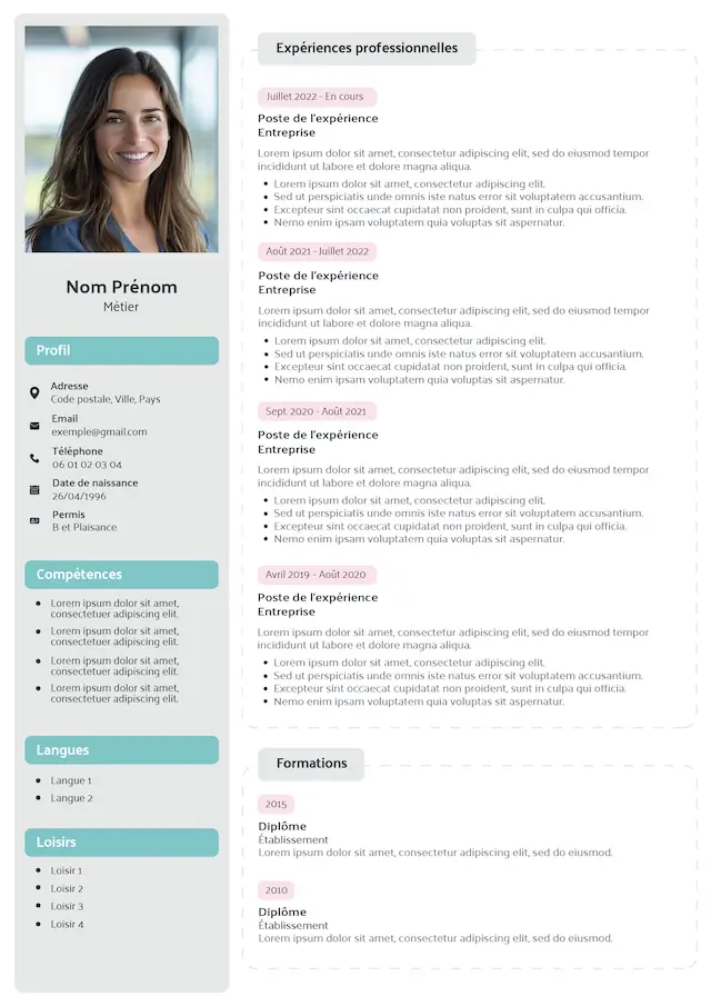 modèle de CV design