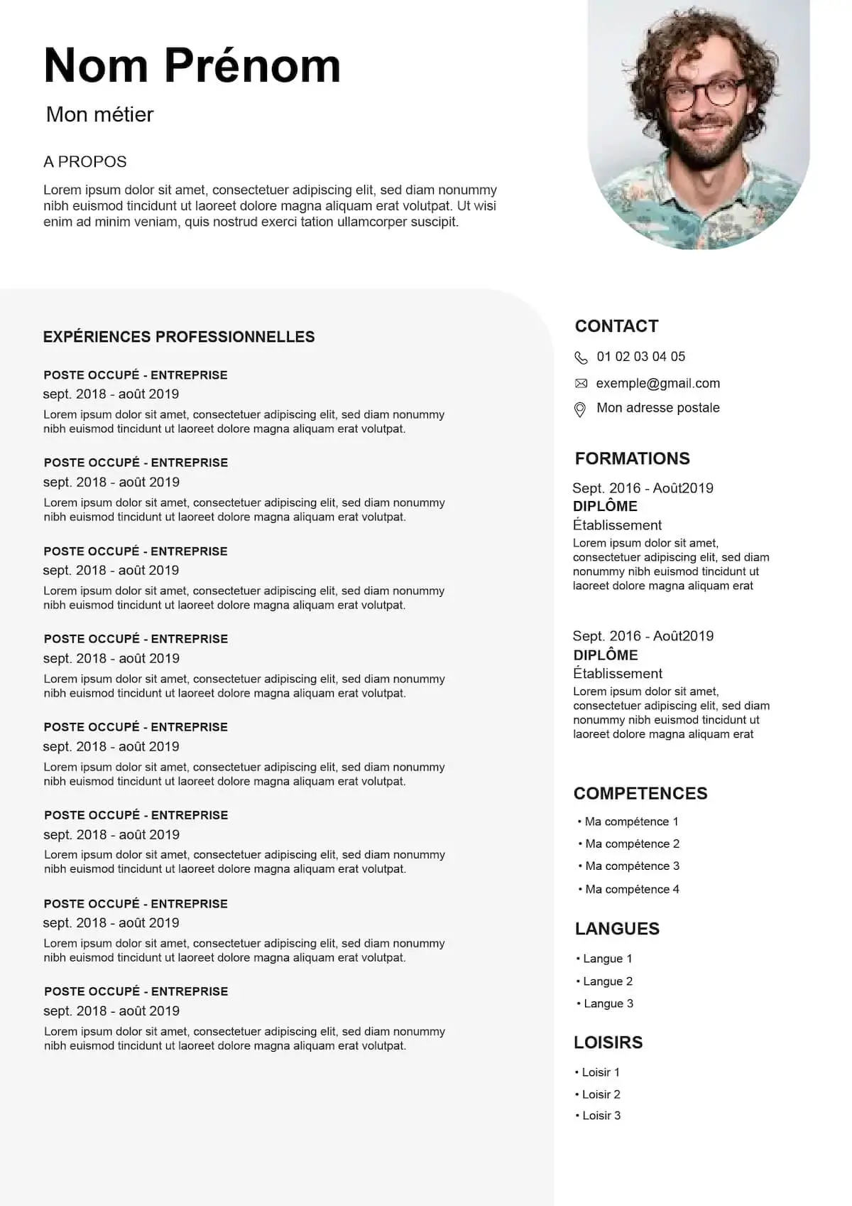 Modèle cv original et design