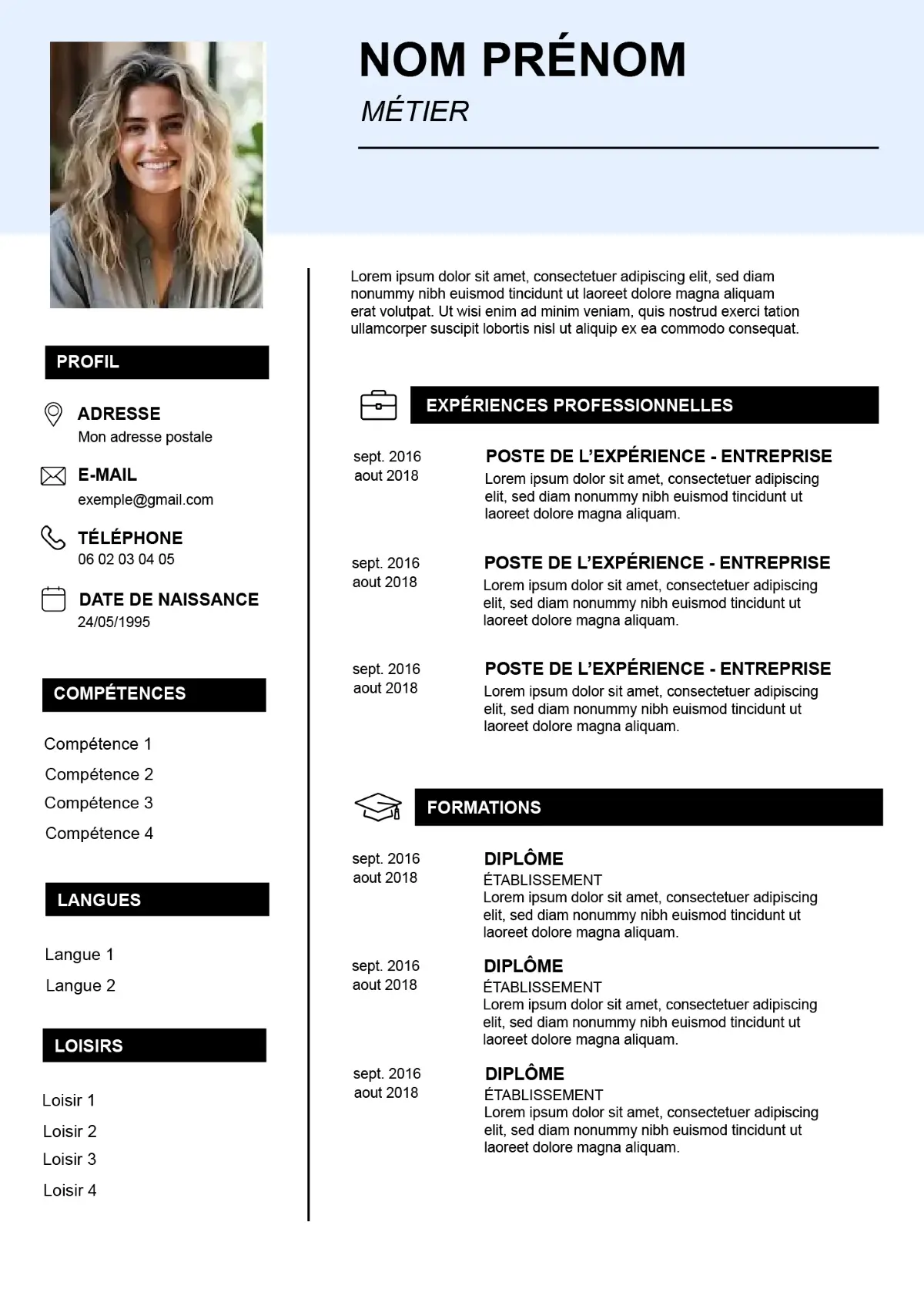 CV professionnel original