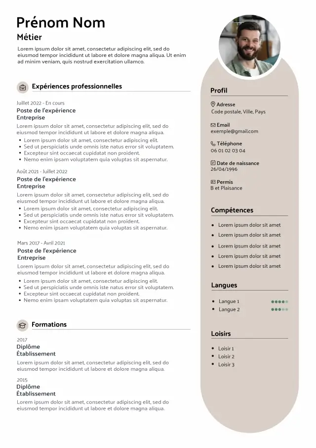 Exemple de CV pour une reconversion professionnelle