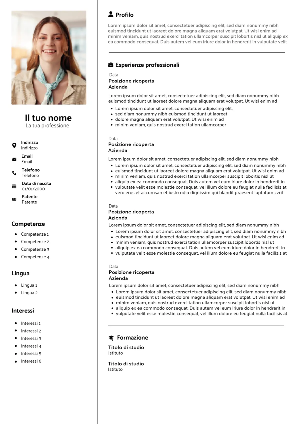 Modèle CV Italien : Exemples et Conseils