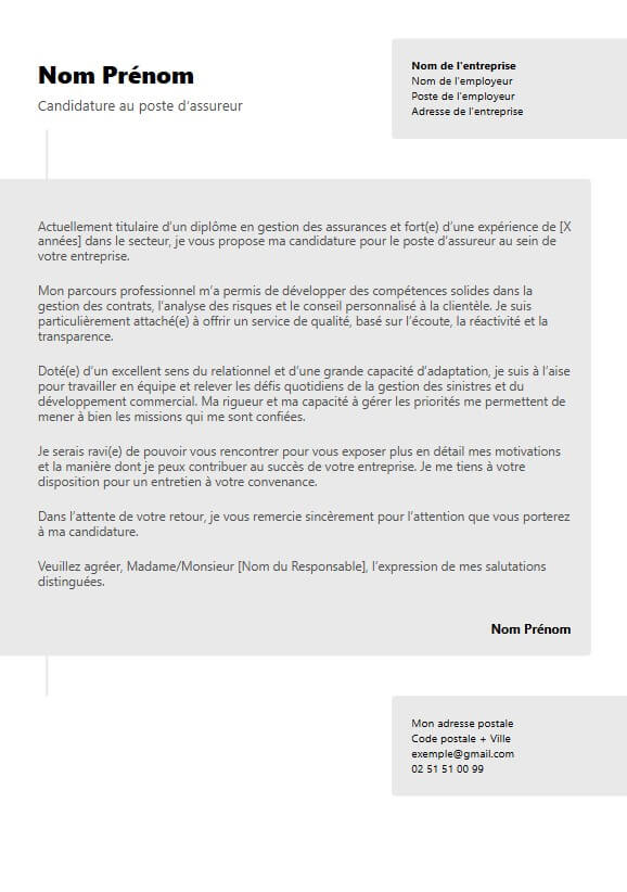 template de lettre de motivation moderne