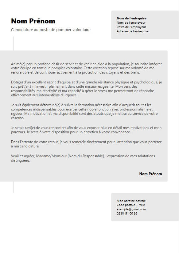 template de lettre de motivation moderne